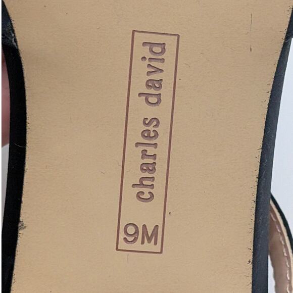 Charles David Dean Slingback Sandal Floral Top Women's Black Size US9M EU39.5 - Picture 13 of 13